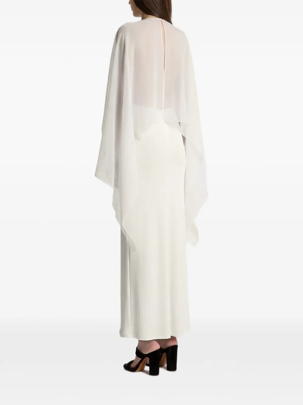 Alberta Ferretti Semi-doorzichtige maxi-jurk Beige