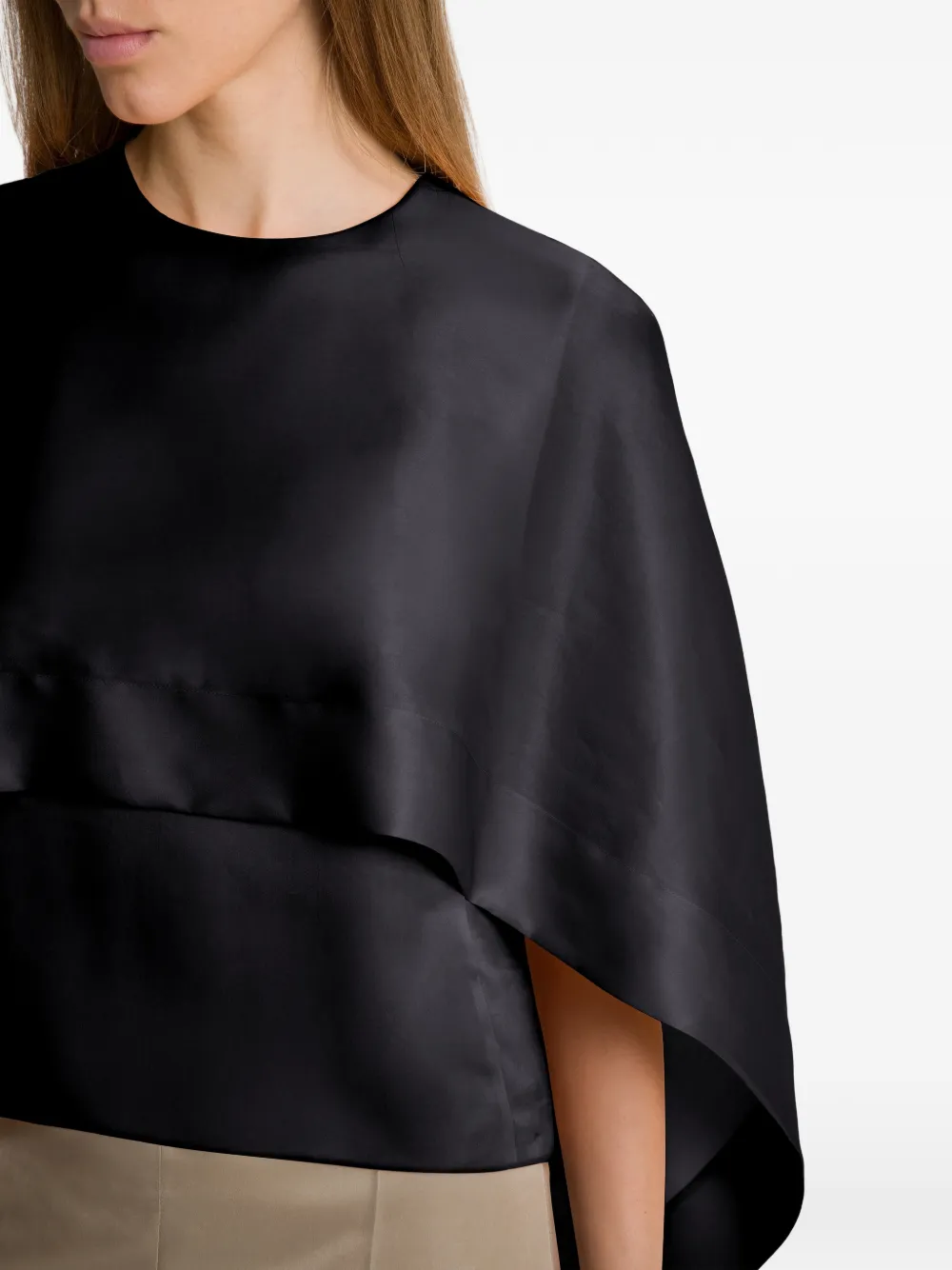 Alberta Ferretti Top met cape Zwart