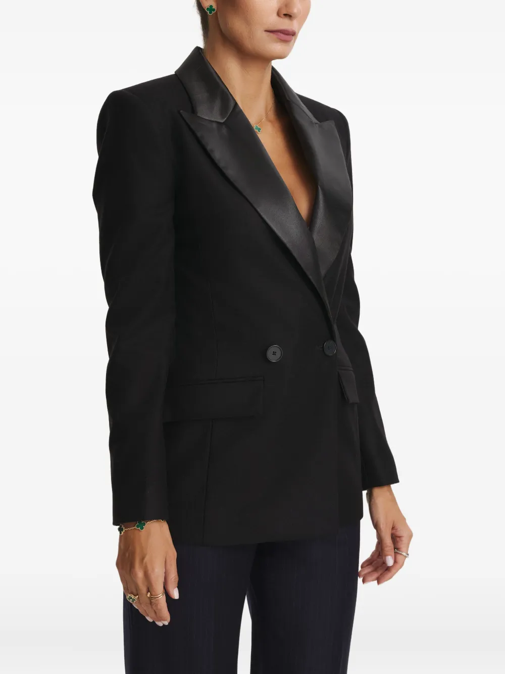 Cuanna Midi Double-breasted Blazer In Black