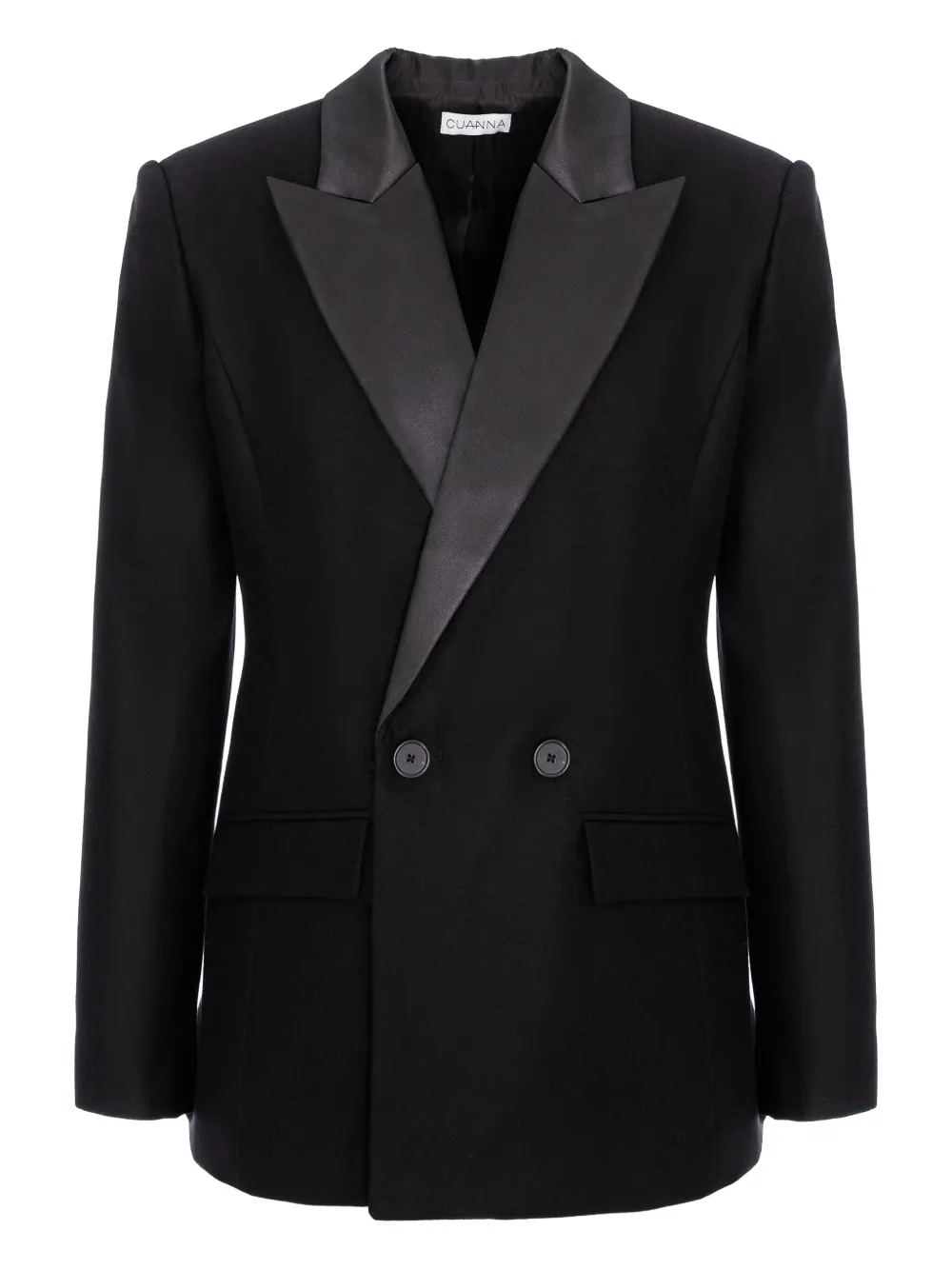 Cuanna Midi Double-breasted Blazer In Black