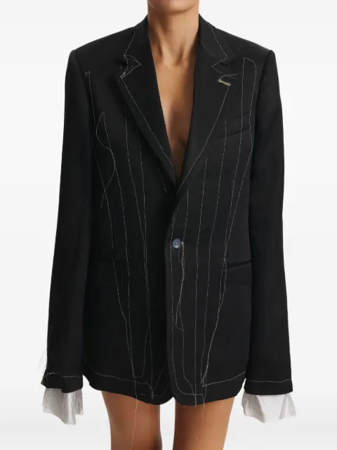 CuAnna AVVA contrast-stitching blazer