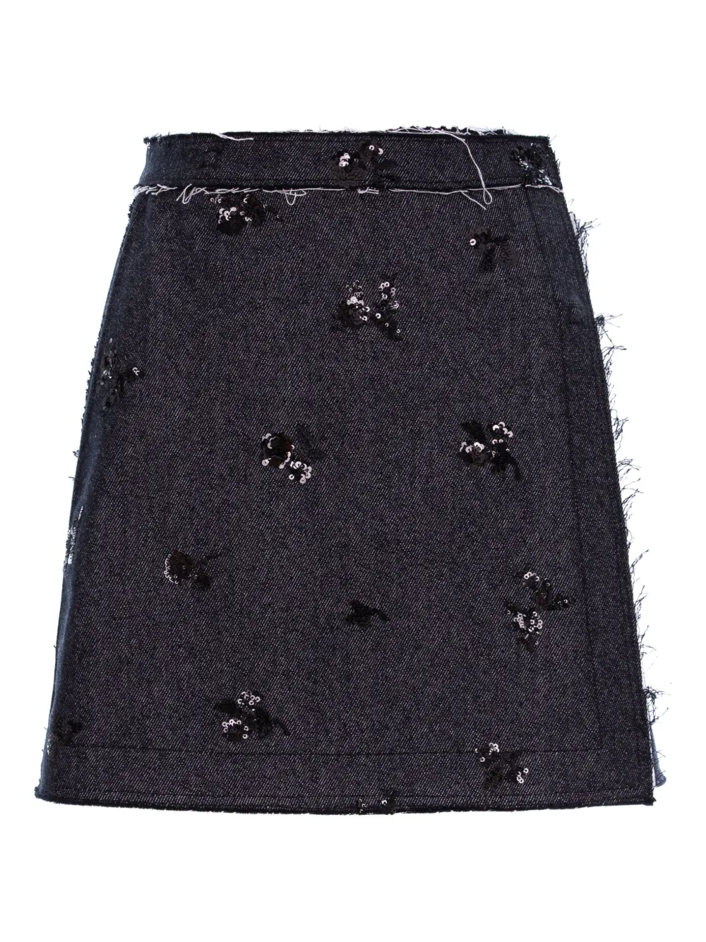 Cuanna Sequin-embellished Frayed Skirt In Blue