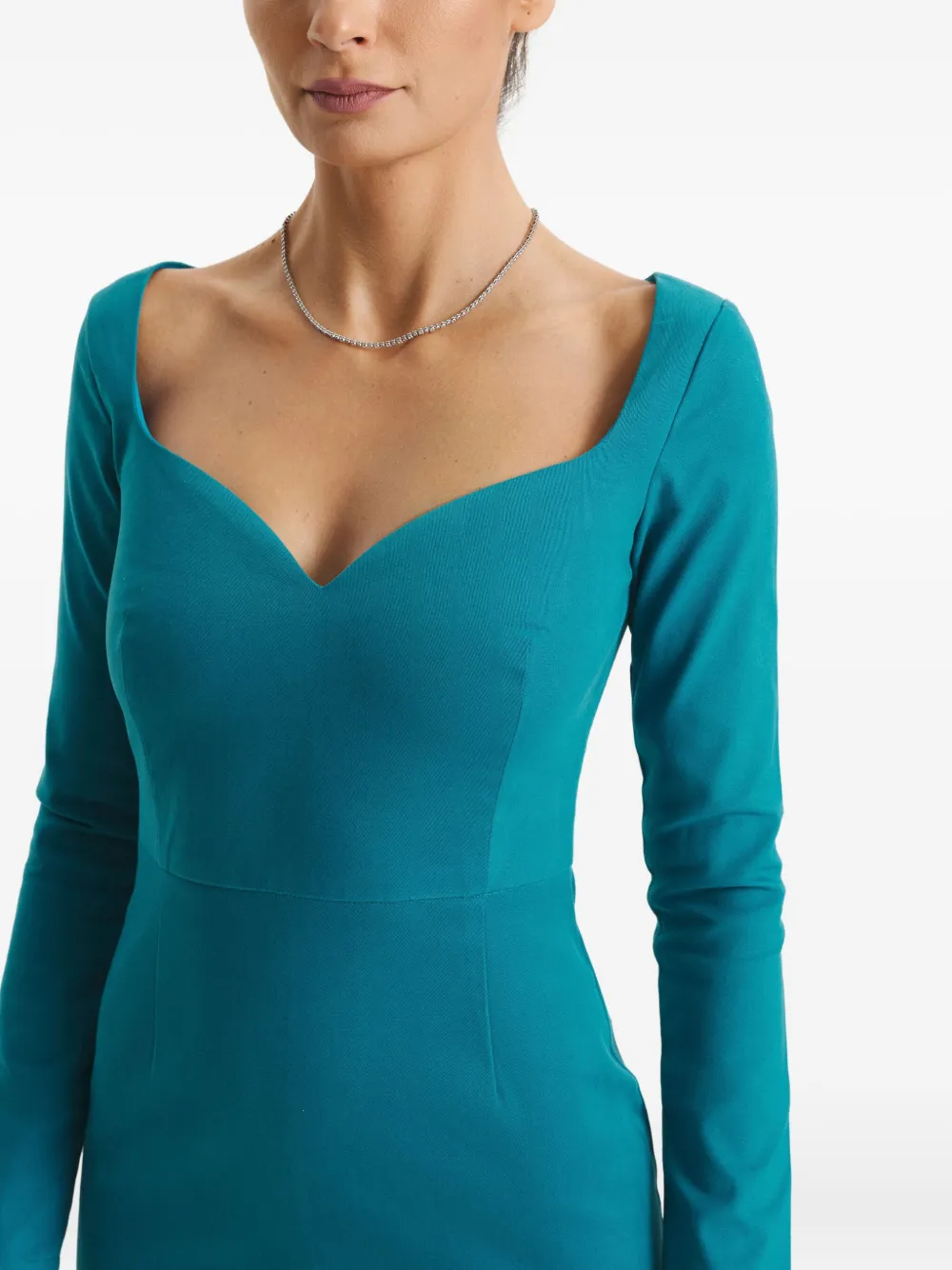 Cuanna Sophie Long-sleeved Midi Dress In Blue