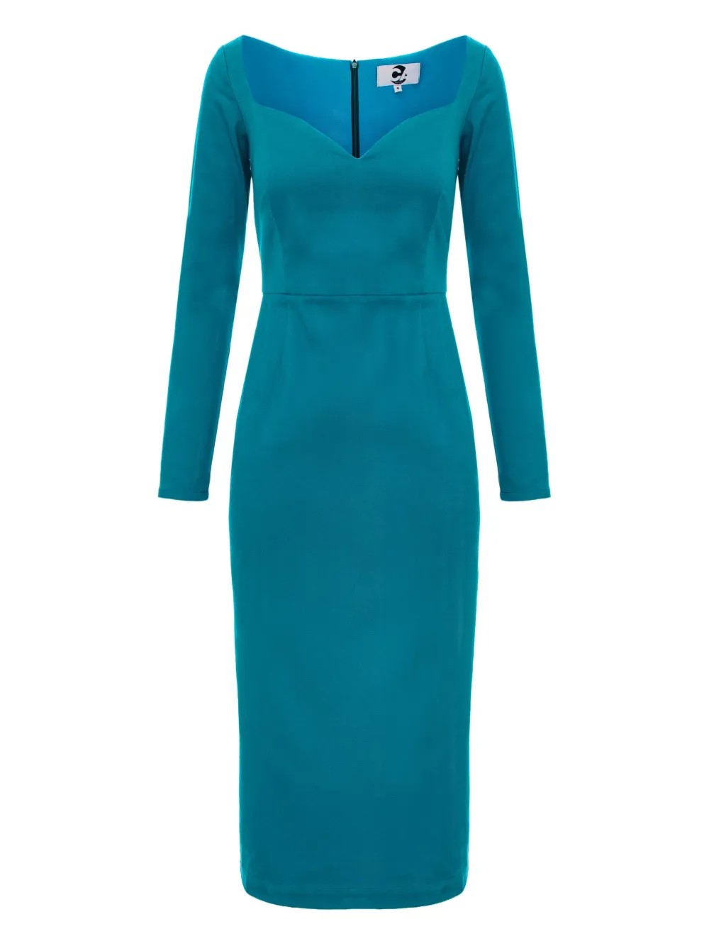Cuanna Sophie Long-sleeved Midi Dress In Blue