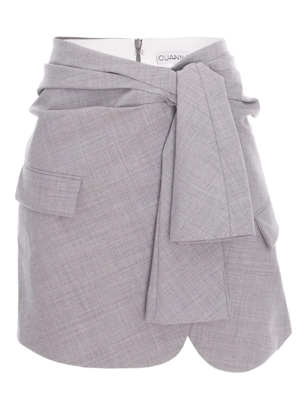 Cuanna Wanda Tie-detail Mini Skirt In Gray