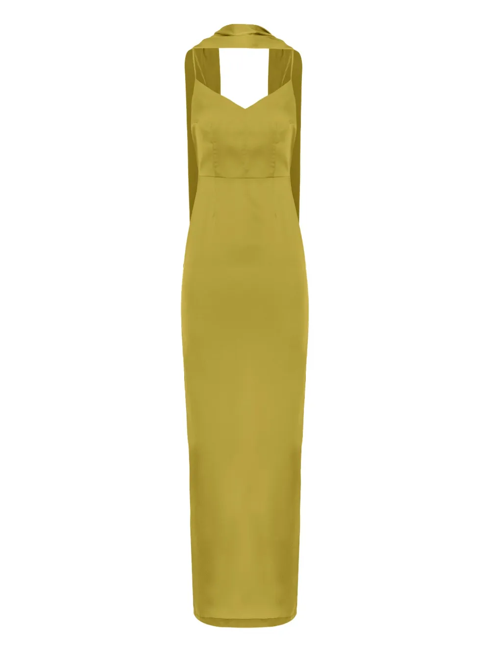 Cuanna Cara Spaghetti-strap Split Maxi Dress In Green