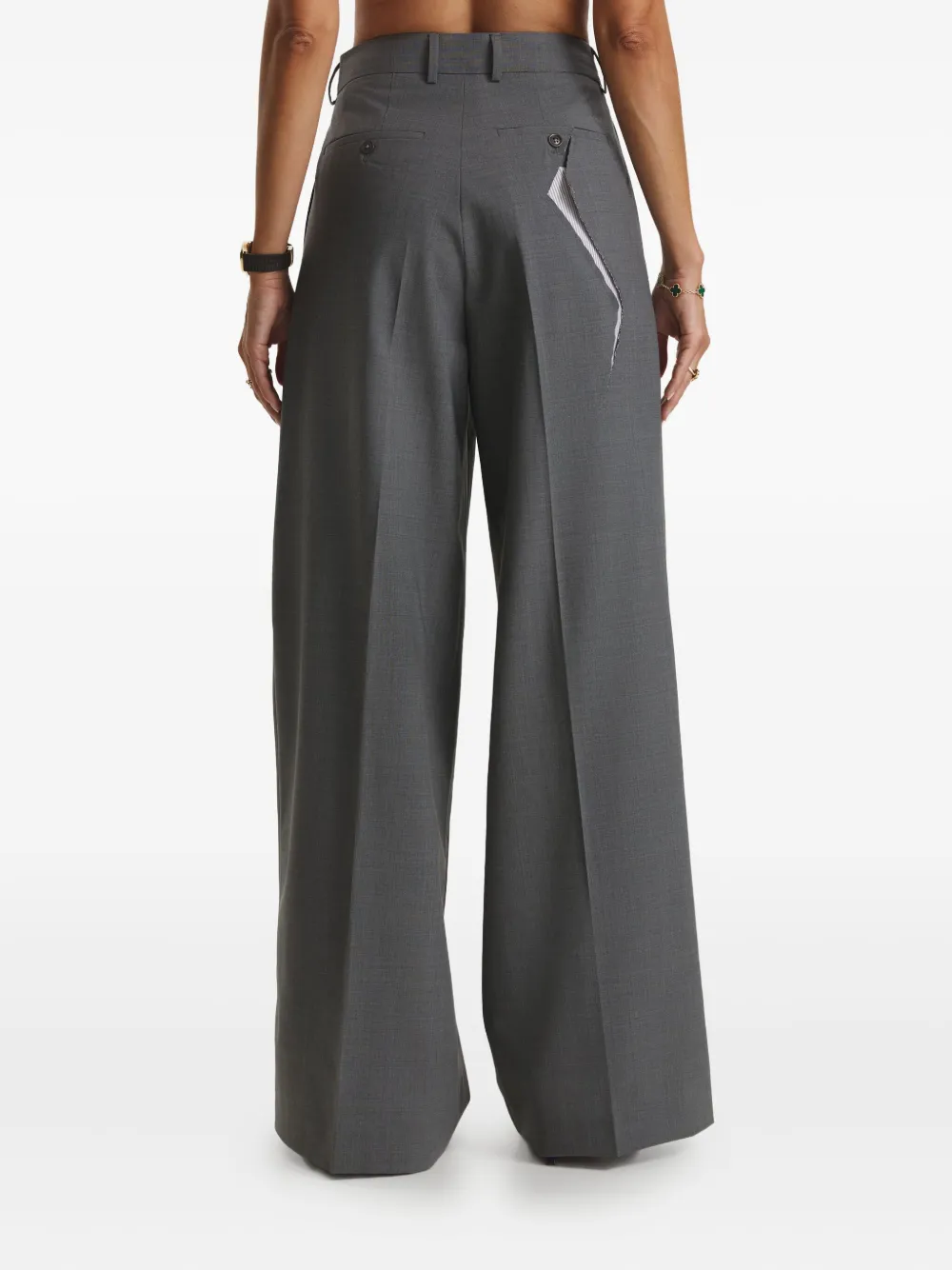 Cuanna Tyra Striped-detail Trousers In Gray
