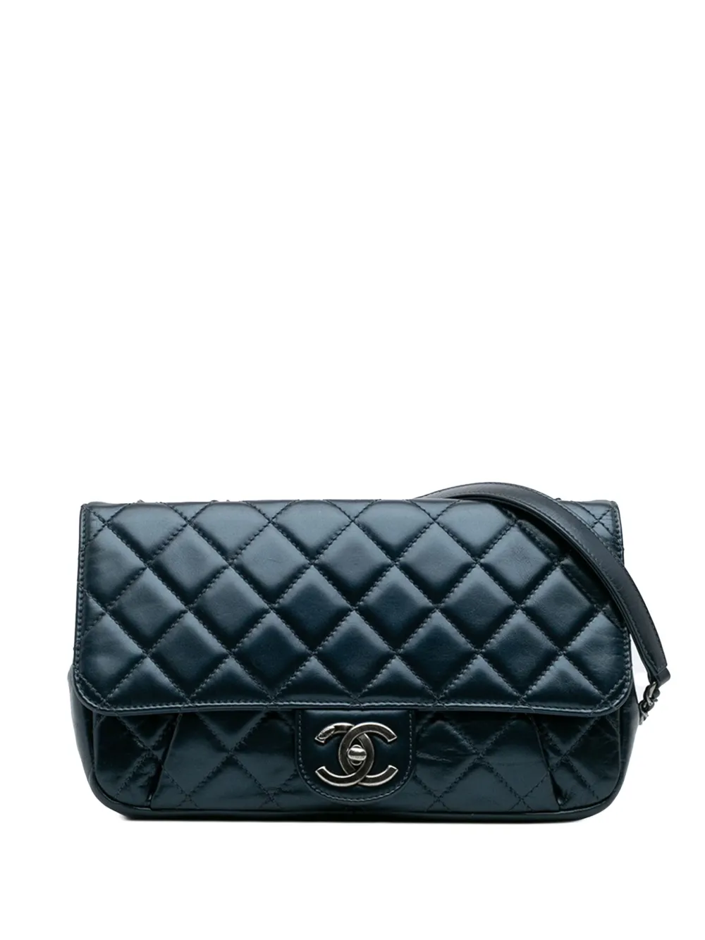 CHANEL Pre-Owned 2016-2017 ミディアム マトラッセ グレーズカーフ ココ プリーツ フラップ ショルダーバッグ - CHANEL Pre-Owned 2016-2017 ミディアム マトラッセ グレーズカーフ ココ プリーツ フラップ ショルダーバッグ -