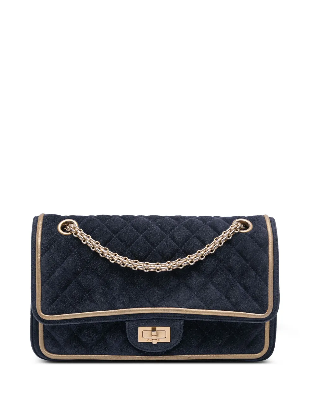 CHANEL Pre-Owned 2016-2017 リイシュー 2.55 マトラッセ スエード ダブルフラップ 225 ショルダーバッグ