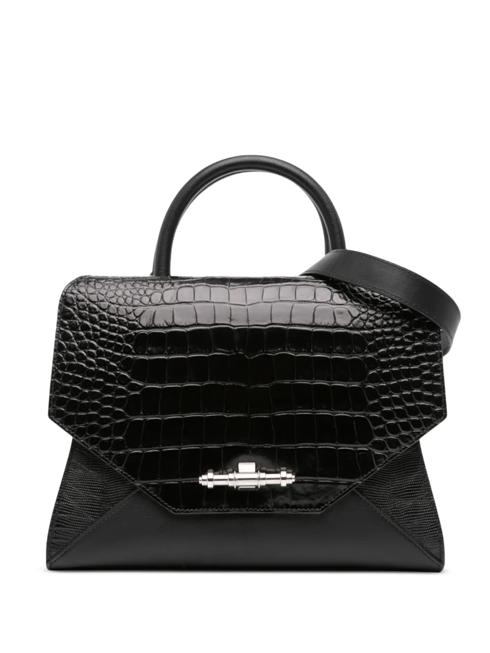 Givenchy Pre-Owned Obsedia krokodilpräglad satchel från 2013 | svart | Image 1