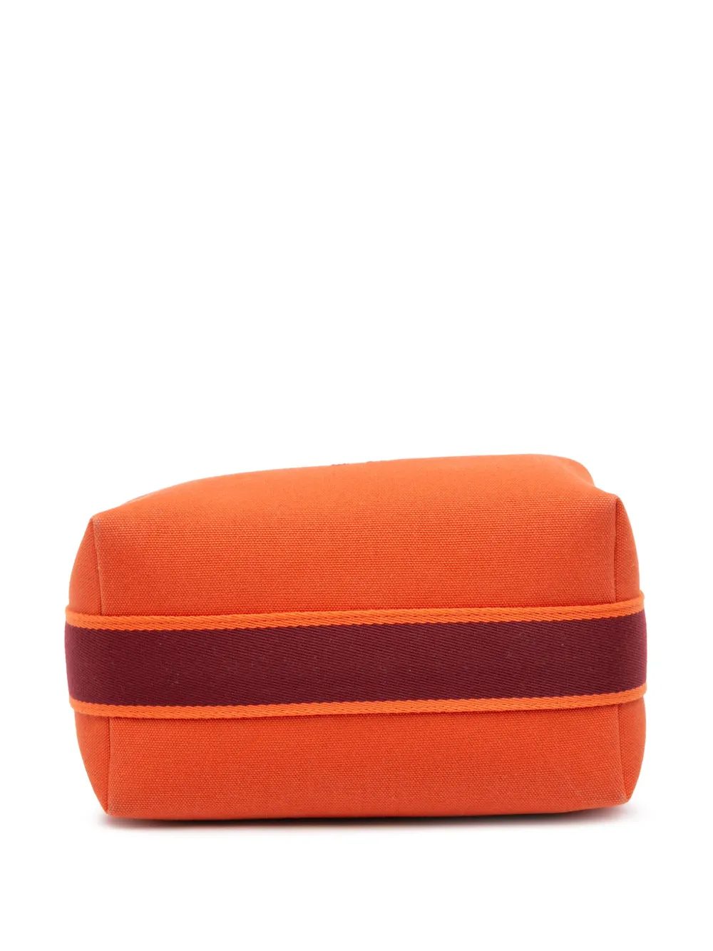 Pre-owned Hermes 2021-2025 Small Canvas Bride A Brac Case Vanity Bag In Orange