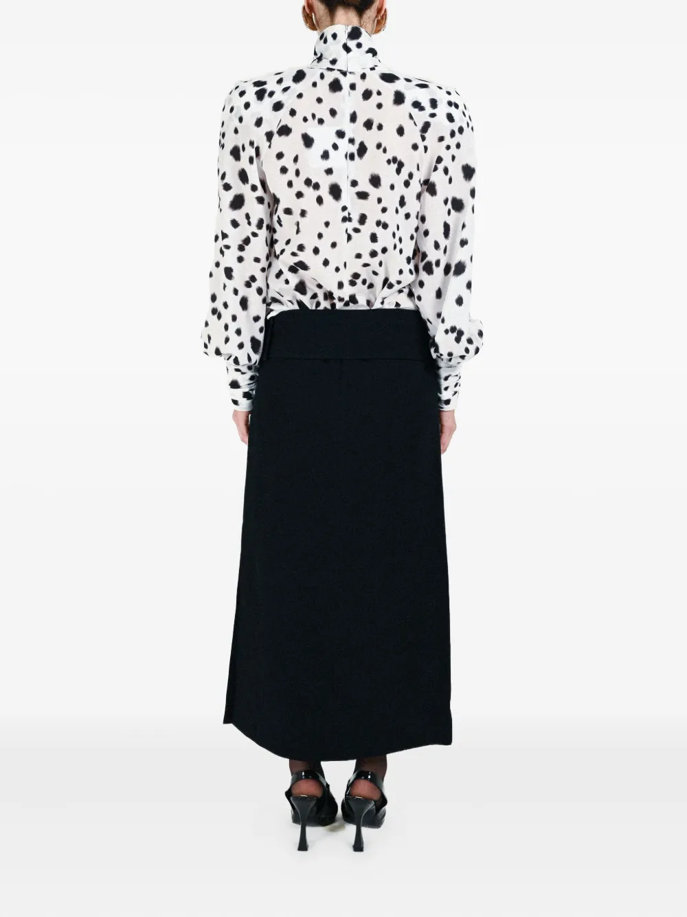 Rowen Rose Low-waist Buckle Maxi Skirt In Black