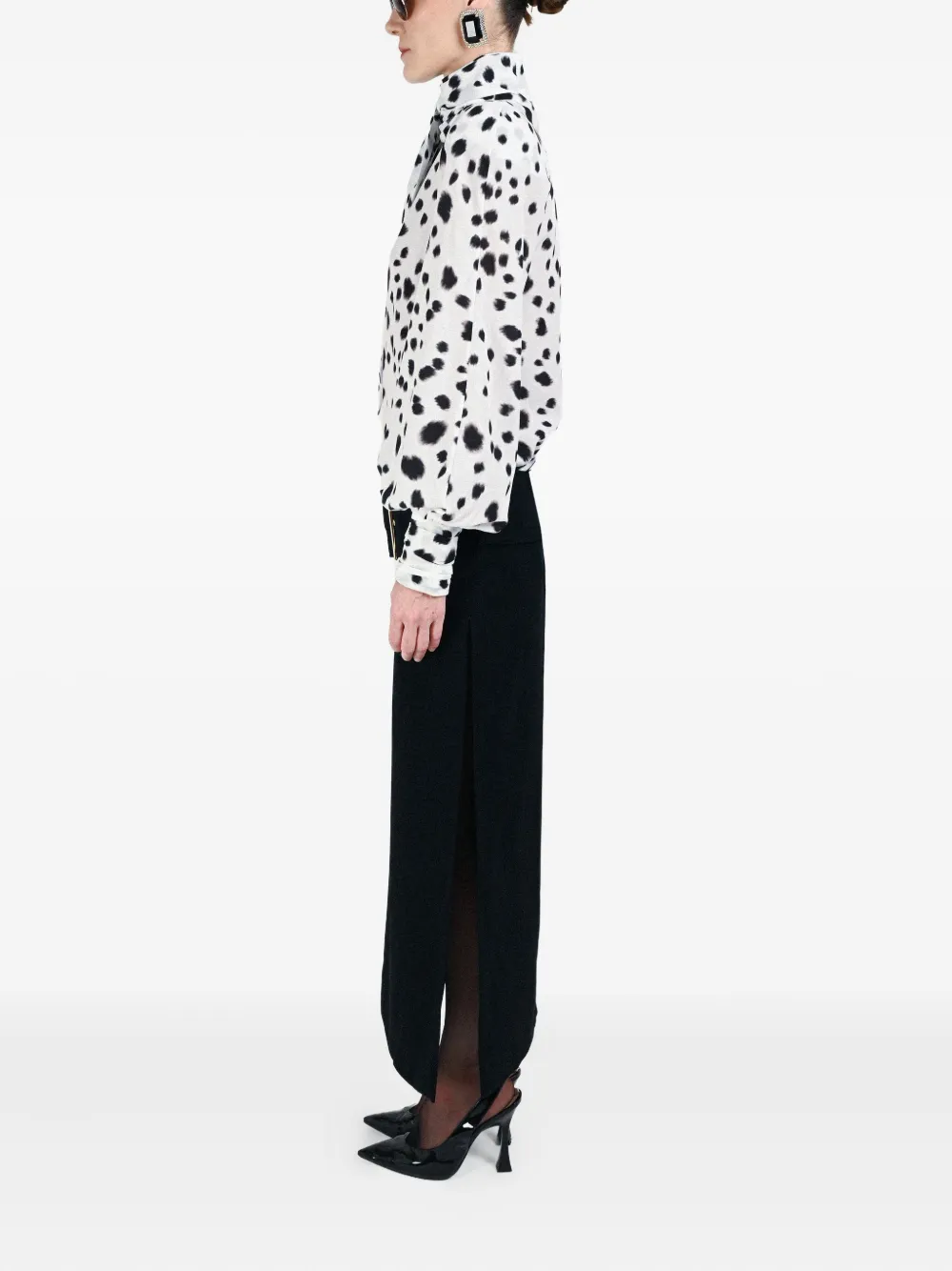 Rowen Rose Low-waist Buckle Maxi Skirt In Black