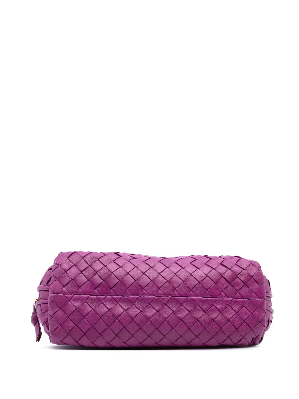 Pre-owned Bottega Veneta 2009 Nappa Intrecciato Cosmetic Pouch In Purple