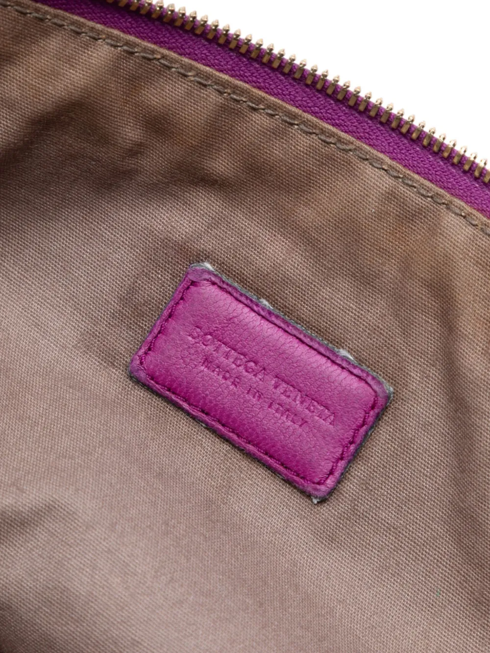 Pre-owned Bottega Veneta 2009 Nappa Intrecciato Cosmetic Pouch In Purple