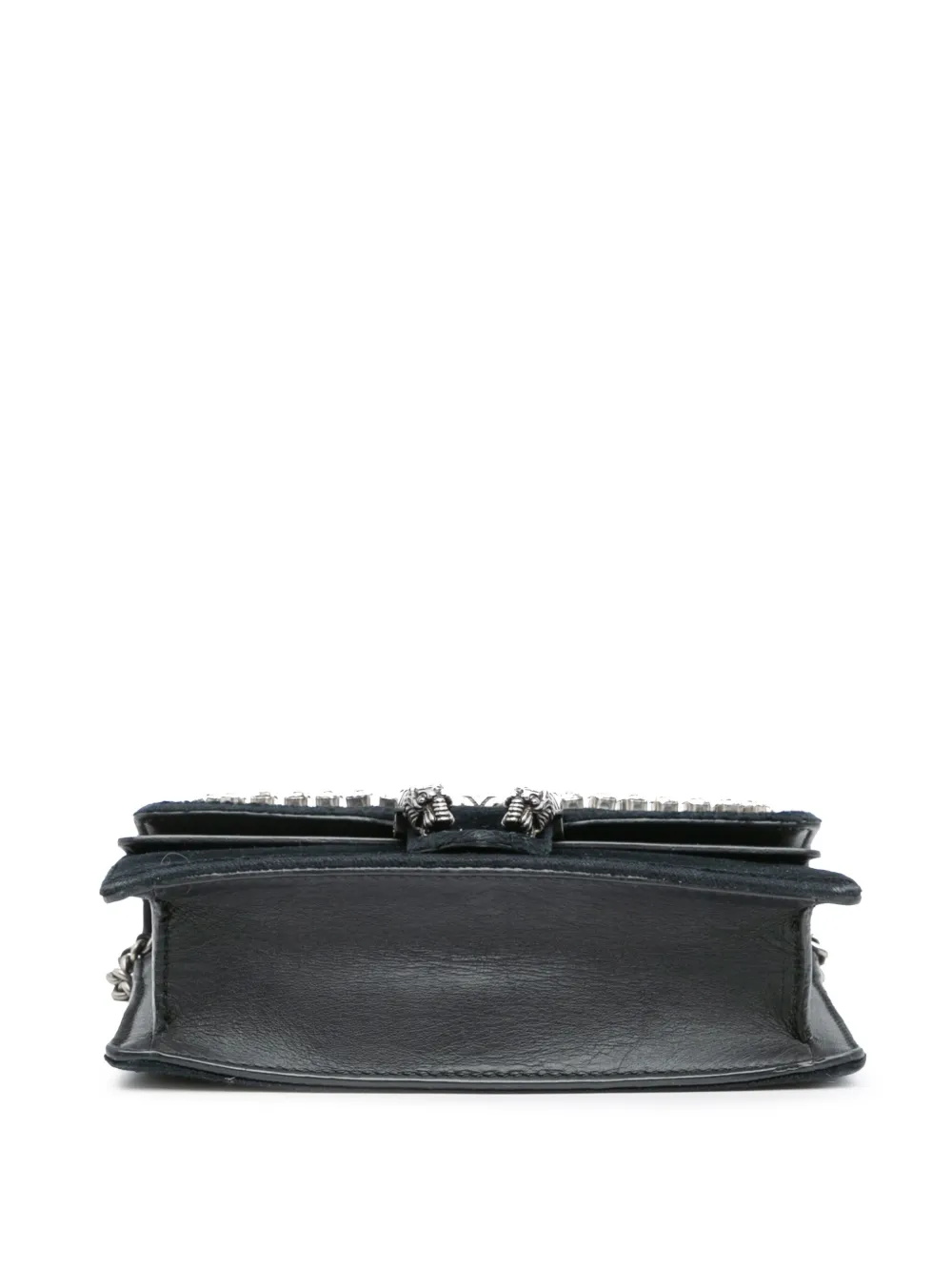 Pre-owned Gucci 2016-2025 Mini Crystal Embellished Velvet Dionysus Crossbody Bag In Black
