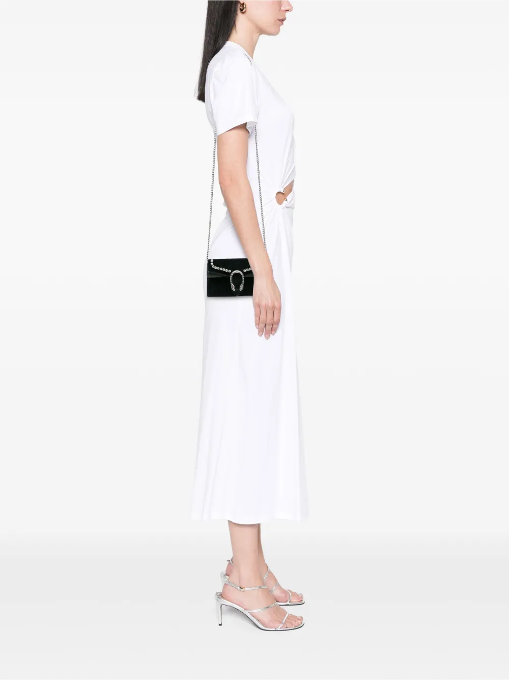 Pre-owned Gucci 2016-2025 Mini Crystal Embellished Velvet Dionysus Crossbody Bag In Black