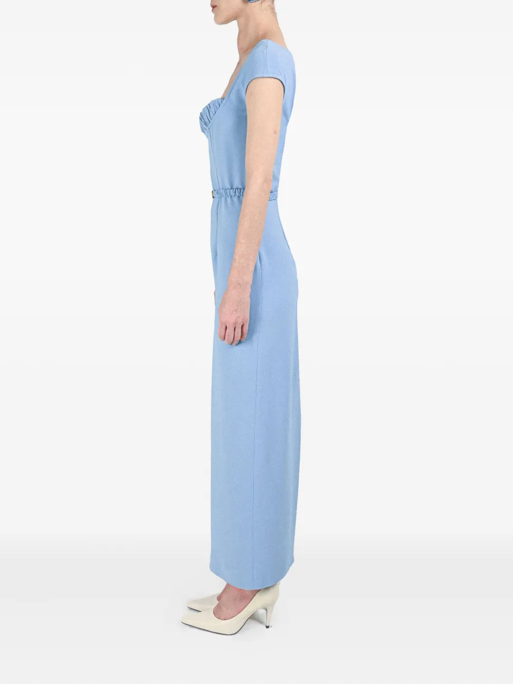 Rowen Rose Maxi-jurk met ceintuur en bh-detail Blauw