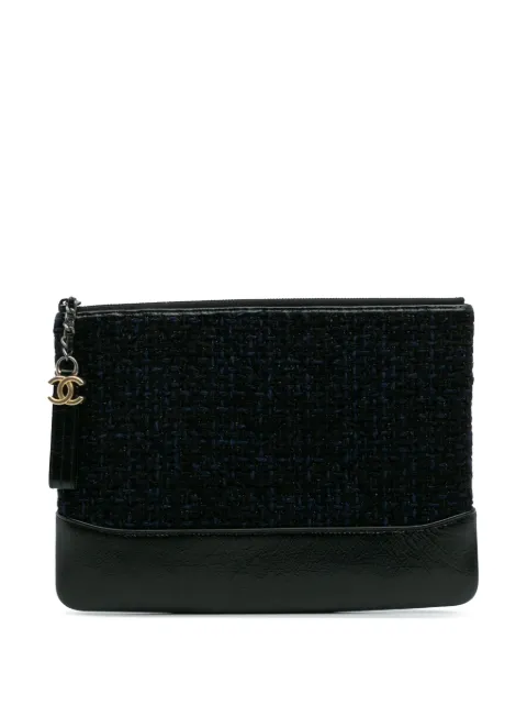 CHANEL Pre-Owned 2018 Medium Tweed and Calfskin Gabrielle O Case clutch bag