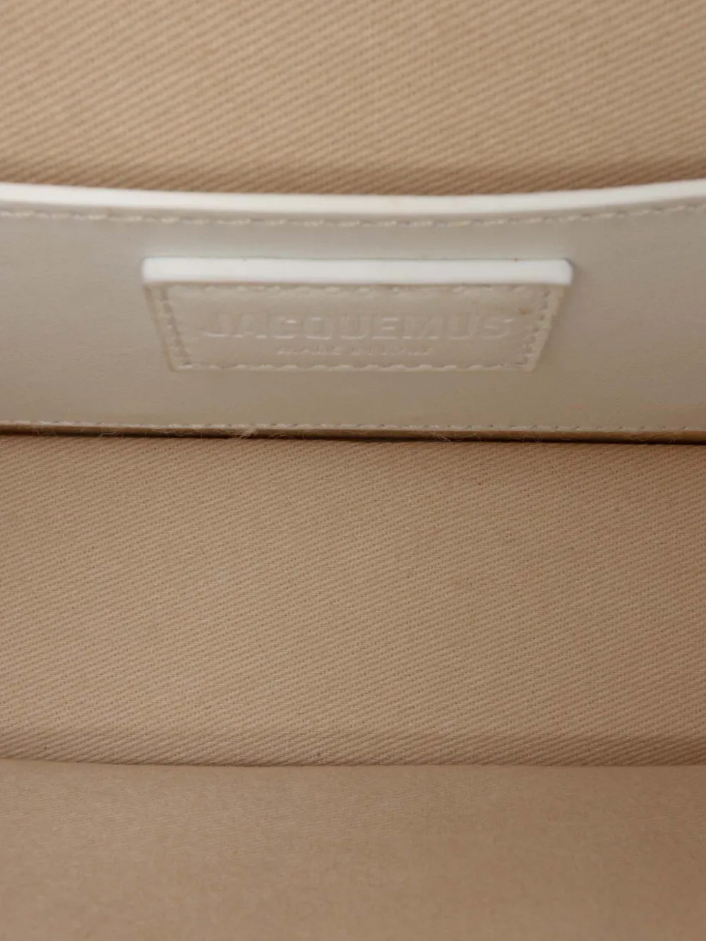 Pre-owned Jacquemus 2009-2025 Calfskin Le Bambino Long Shoulder Bag In White