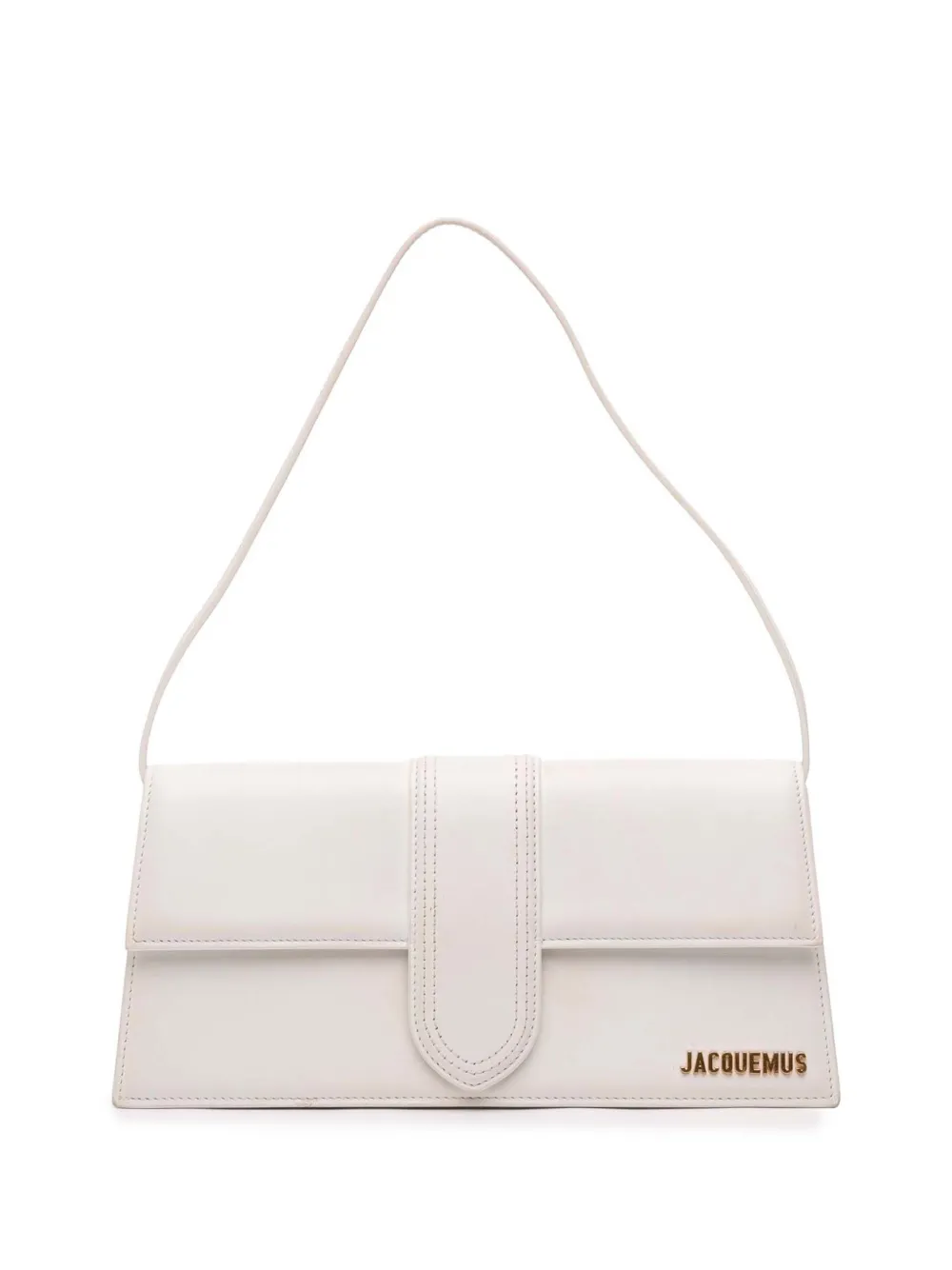 Pre-owned Jacquemus 2009-2025 Calfskin Le Bambino Long Shoulder Bag In White