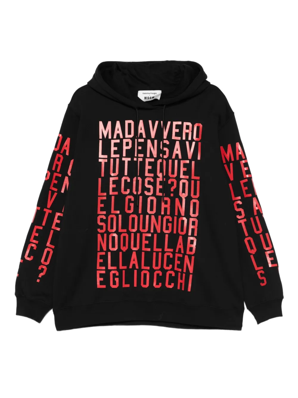 MSGM graphic-print hoodie | Black | Image 1