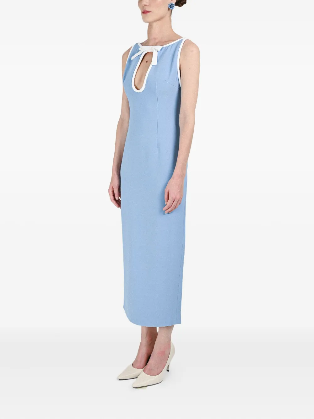 Rowen Rose Hole-detail Maxi Dress In Blue