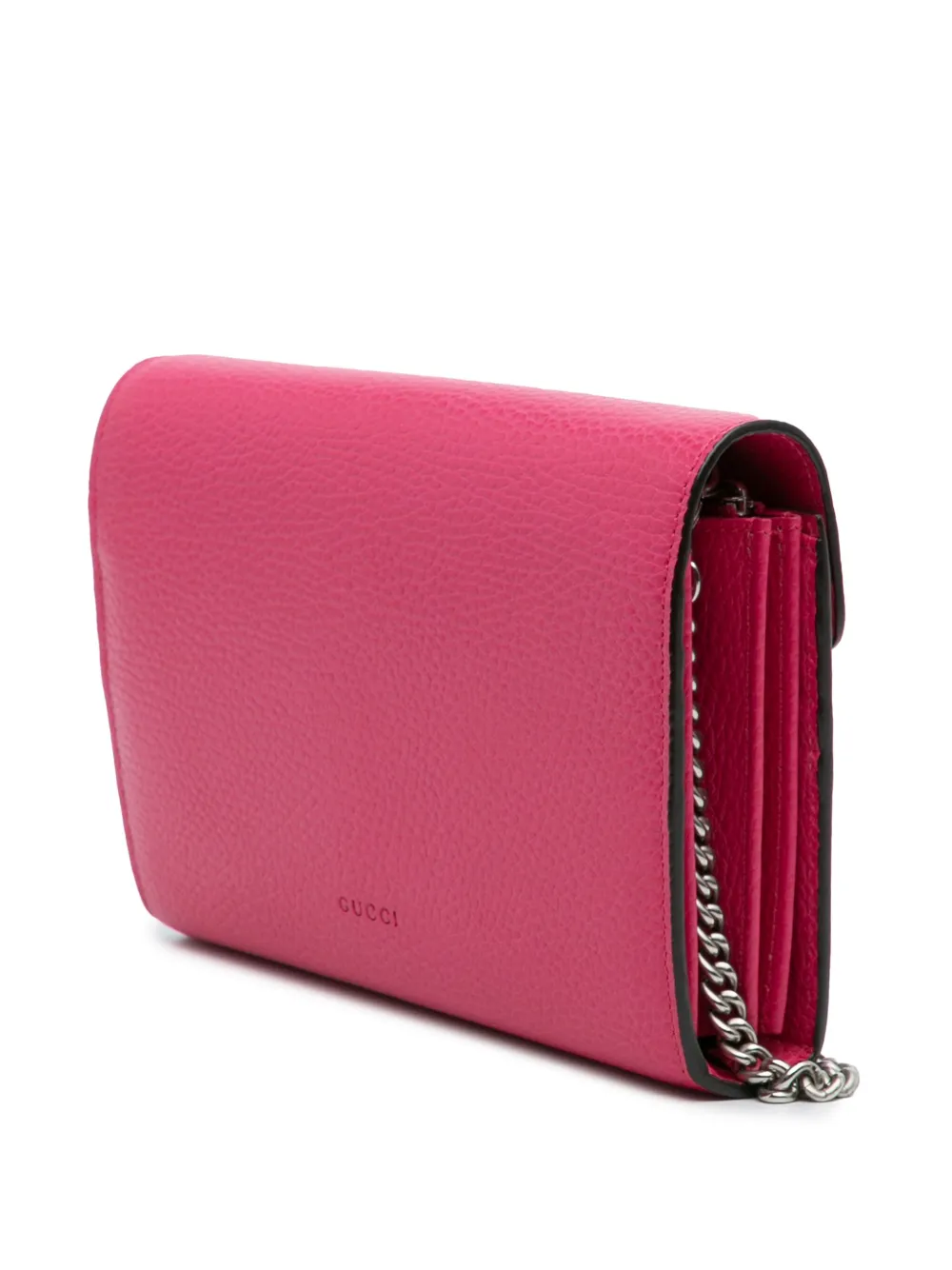 Pre-owned Gucci 2016-2025 Mini Leather Dionysus Wallet On Chain Crossbody Bag In Pink