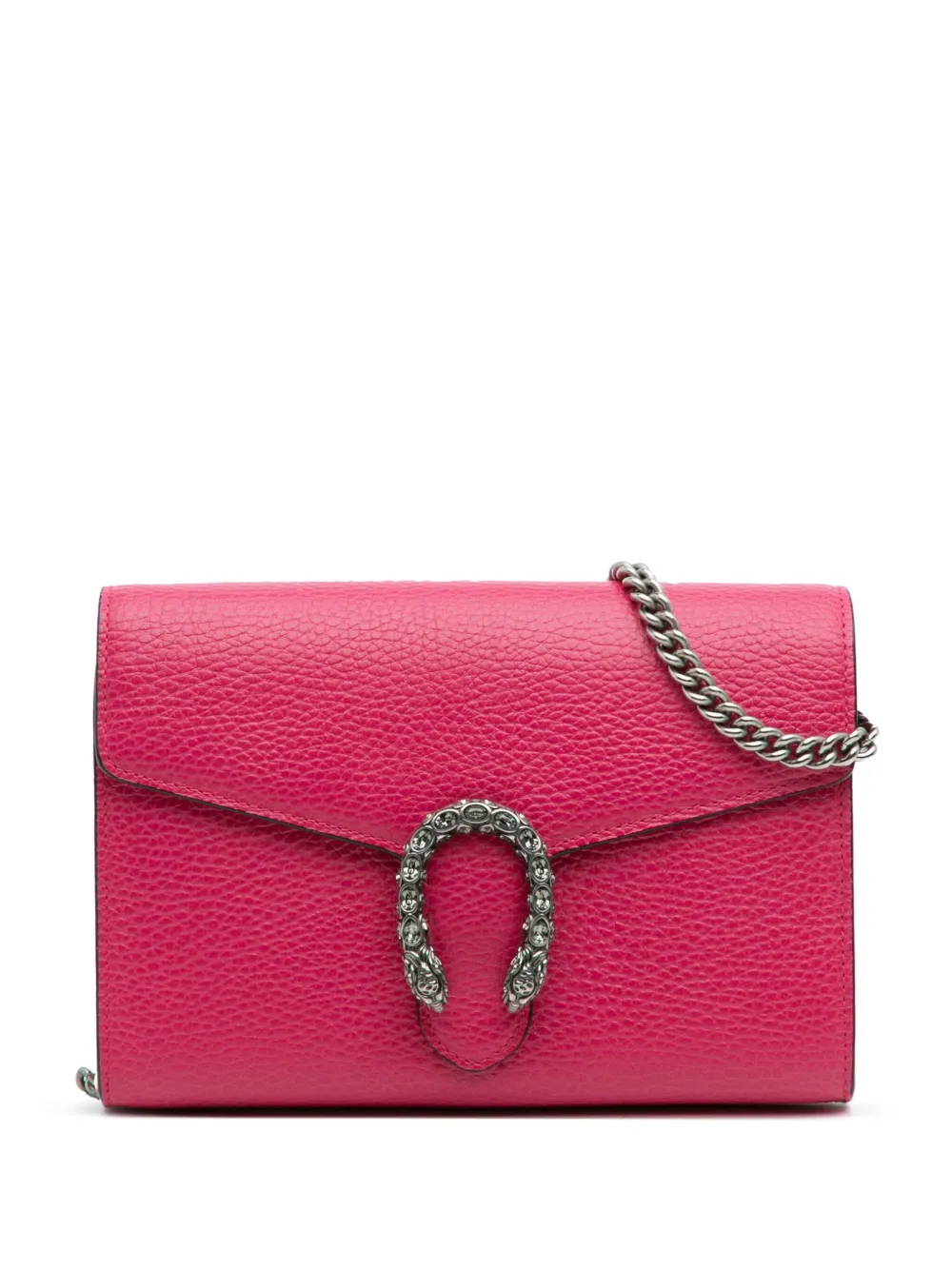 Pre-owned Gucci 2016-2025 Mini Leather Dionysus Wallet On Chain Crossbody Bag In Pink