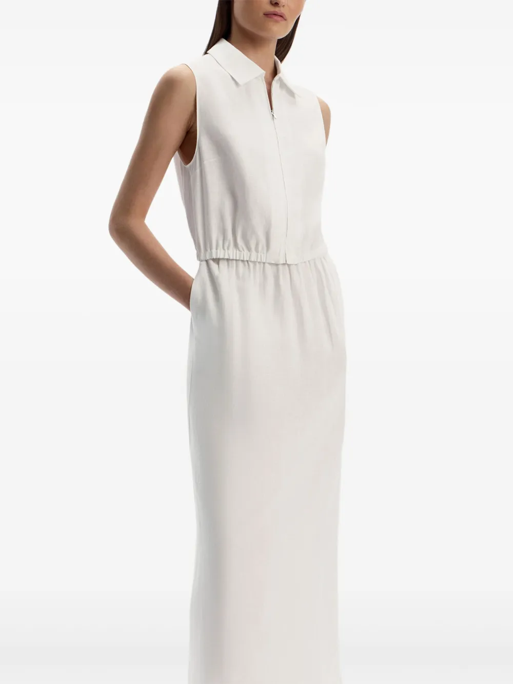 12 Storeez Drawstring-waist Linen Skirt In White