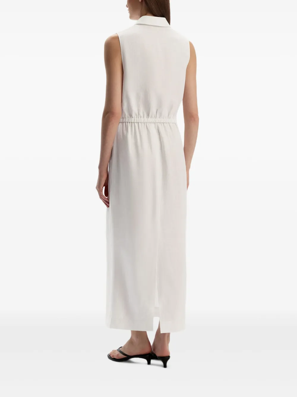 12 Storeez Drawstring-waist Linen Skirt In White