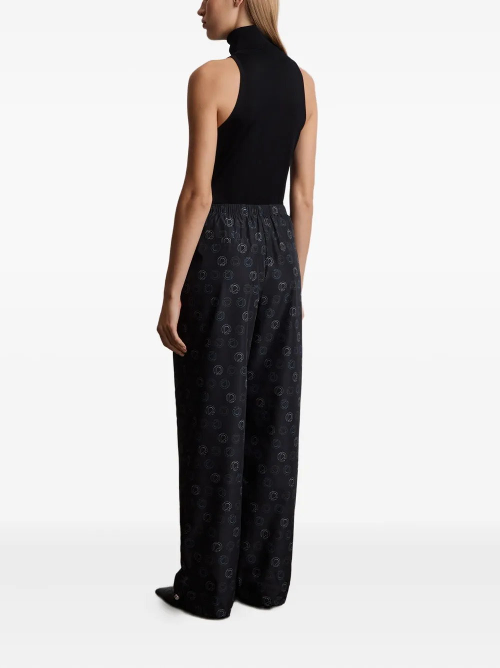 12 STOREEZ Taffeta straight broek Zwart