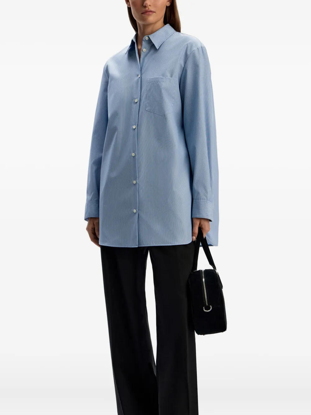 12 STOREEZ Gestreept blouse Blauw