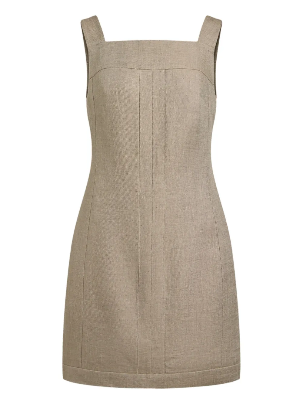 12 Storeez Linen Mini Dress In Neutral