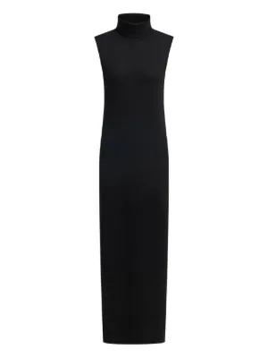 sleeveless turtleneck midi dress Ribbed Sleeveless Turtleneck Midi Dress Navy