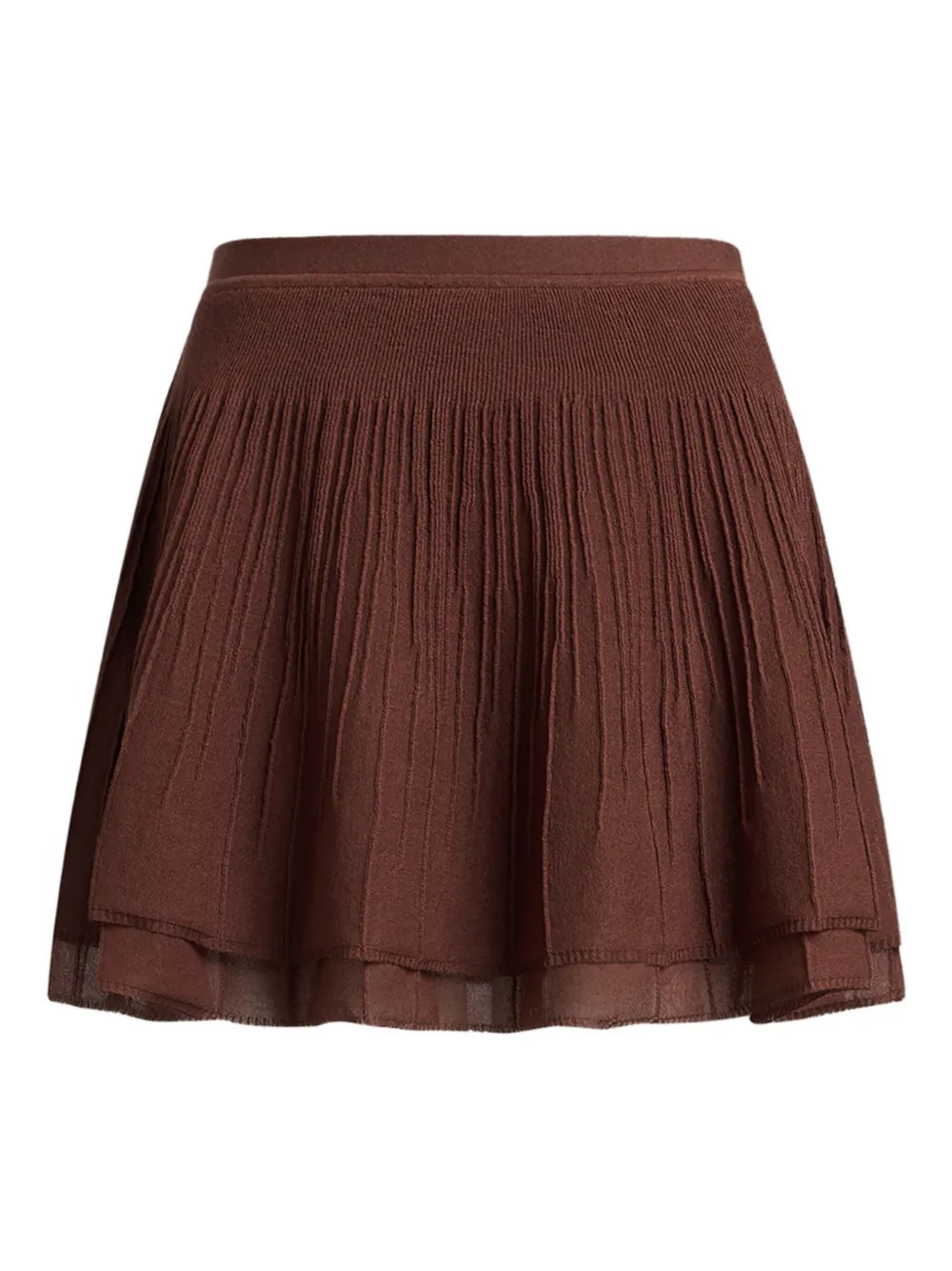 12 Storeez Pleated Tiered Skirt In Brown