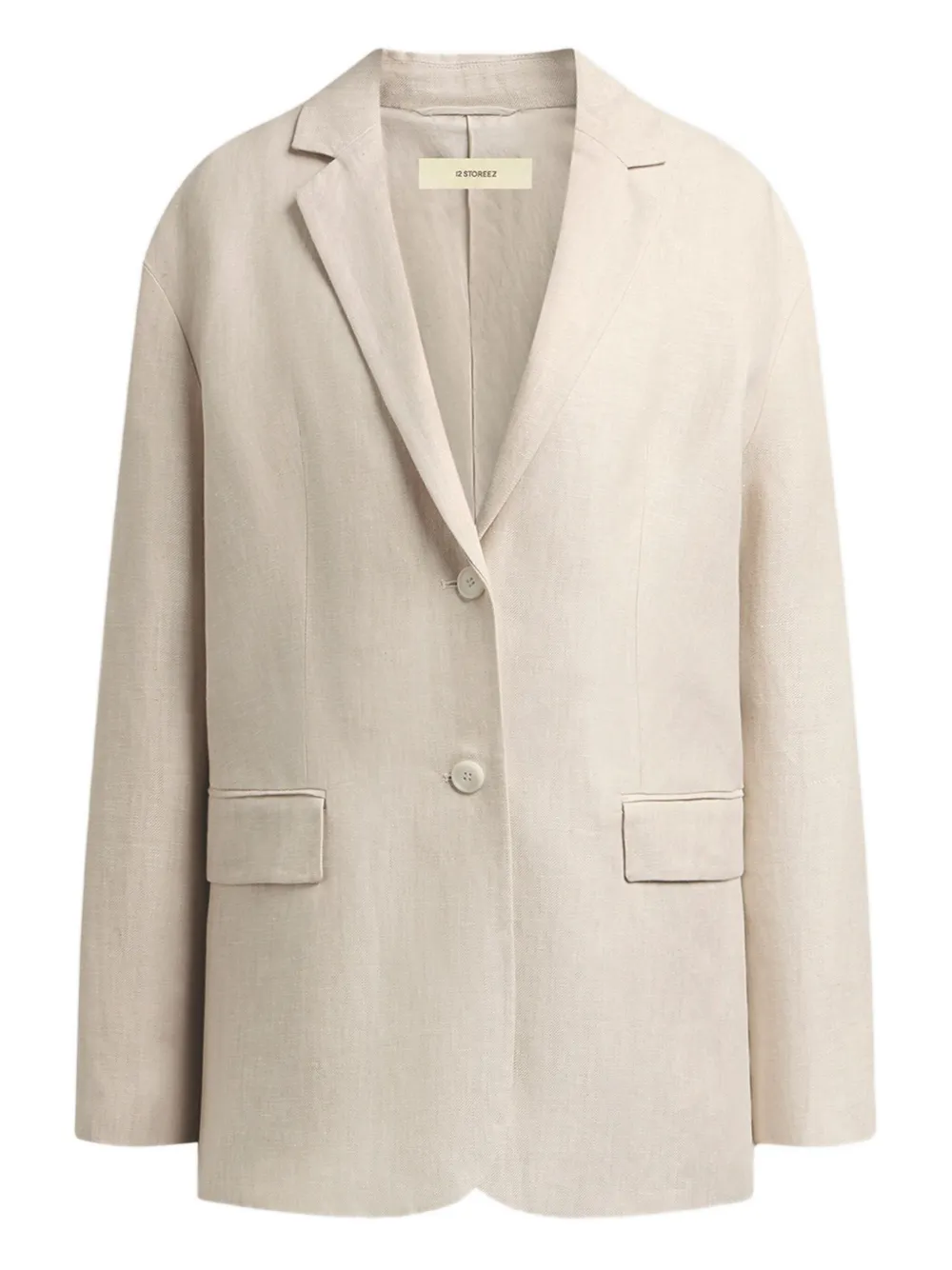 12 STOREEZ tailored linen blazer | Neutrals | Image 1