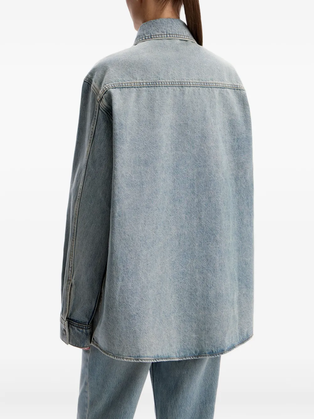 12 STOREEZ Denim blouse Blauw