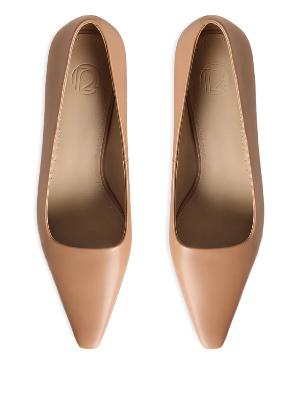 12 STOREEZ 60 mm leren pumps met hak Beige