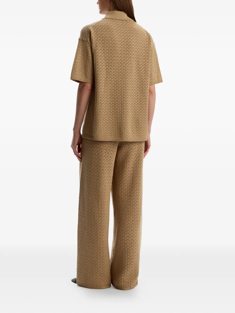 12 STOREEZ Gebreide broek met elastische taille Beige