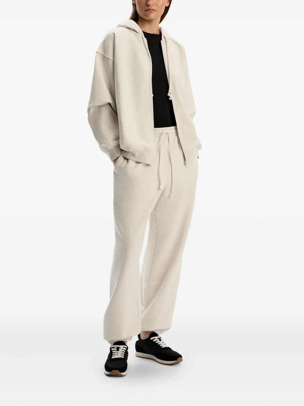 12 Storeez Wide-leg Track Pants In Neutral