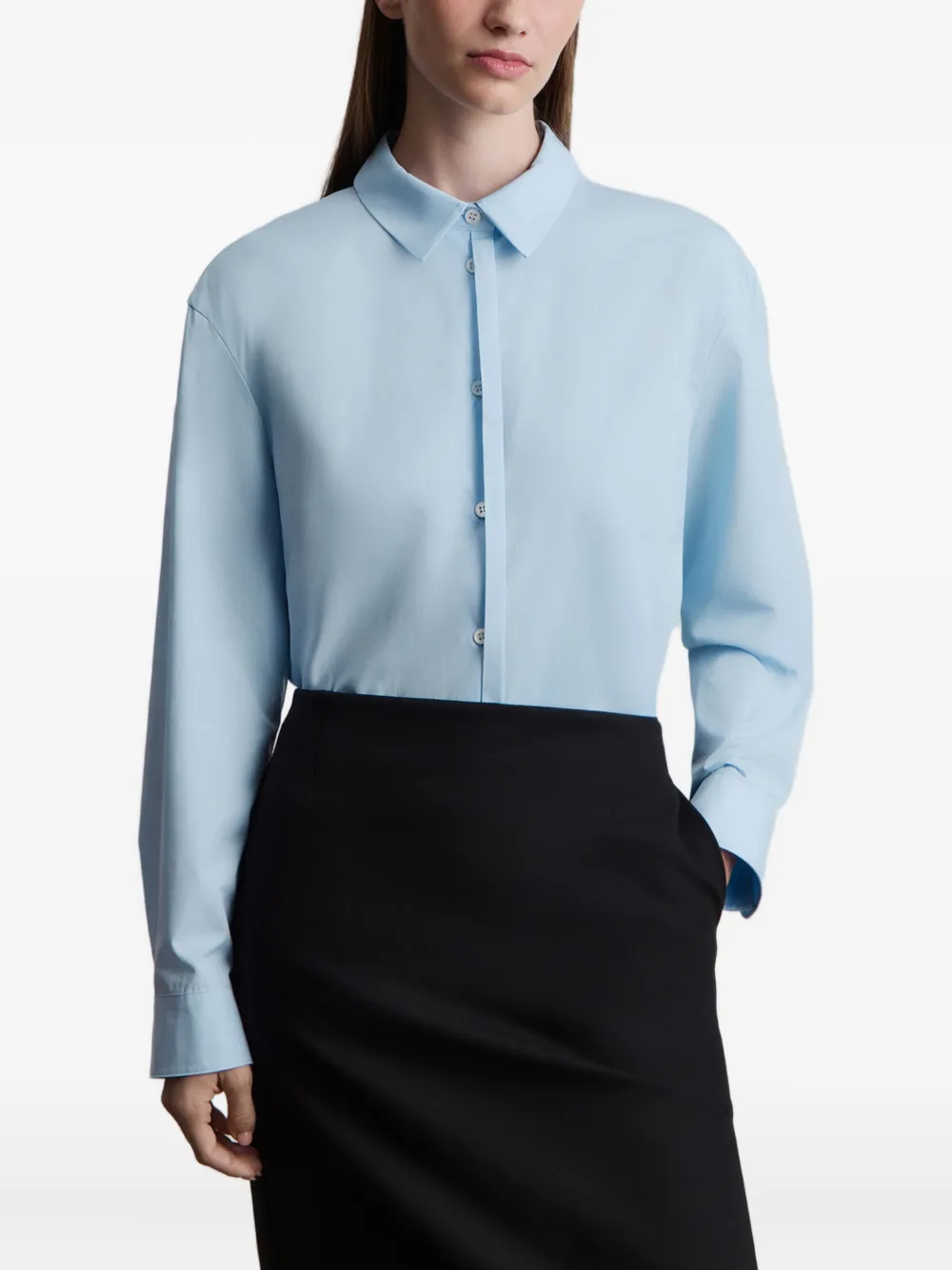 12 STOREEZ Blouse van biologisch katoen Blauw