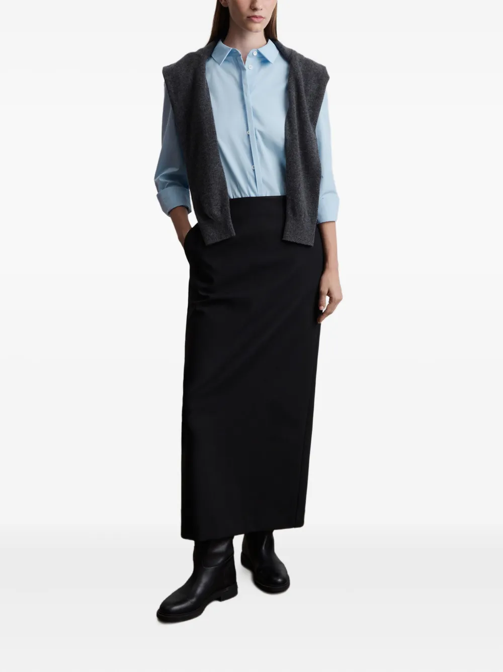 12 STOREEZ Blouse van biologisch katoen - Blauw