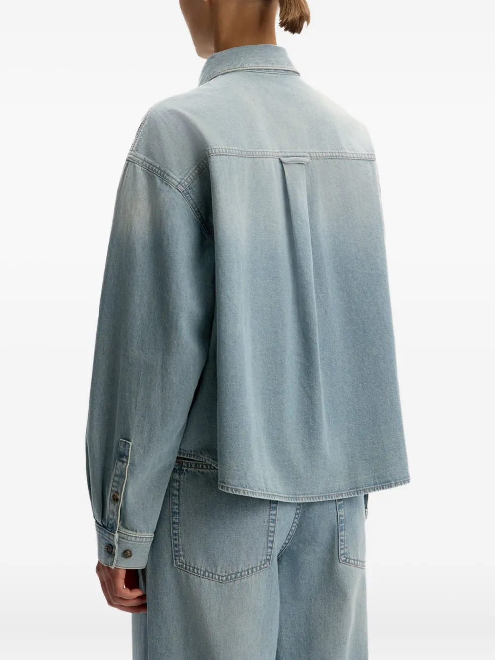 12 STOREEZ Denim blouse Blauw