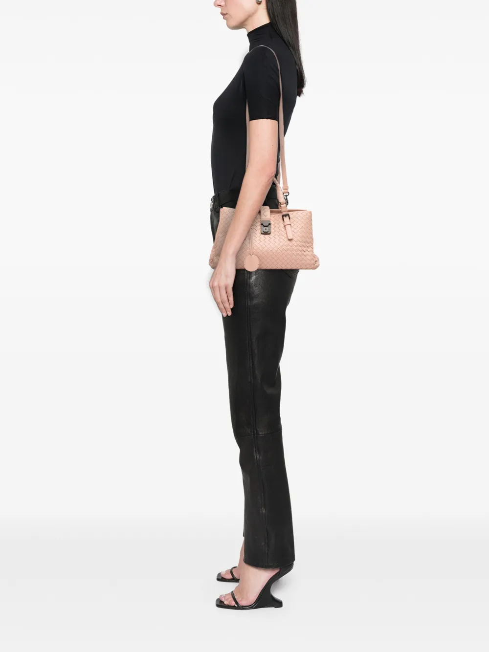 Pre-owned Bottega Veneta 2012-2025 Small Nappa Intrecciato Roma Satchel In Brown
