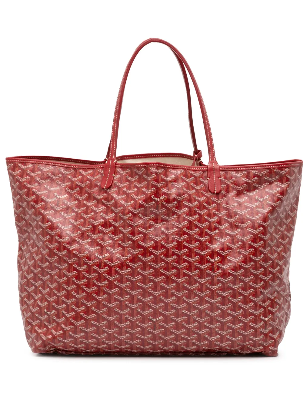 Pre-owned Goyard 2018 Ine Saint Louis Gm Tote Bag In Red