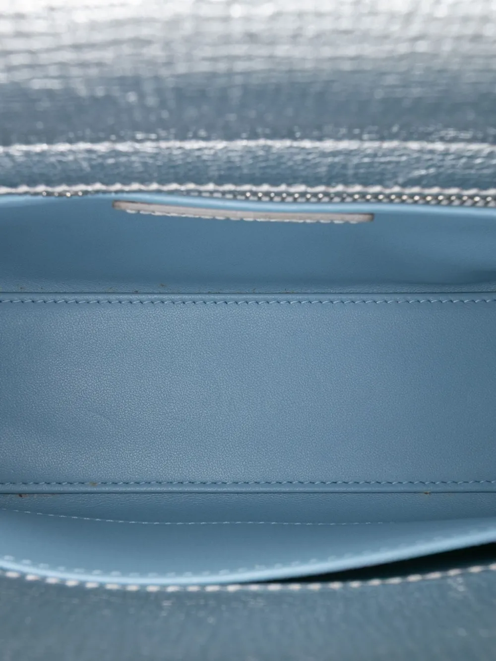 Pre-owned Dior 2019 Small Metallic Grained Calfskin Cannage My Abc Lady  Satchel In Silver