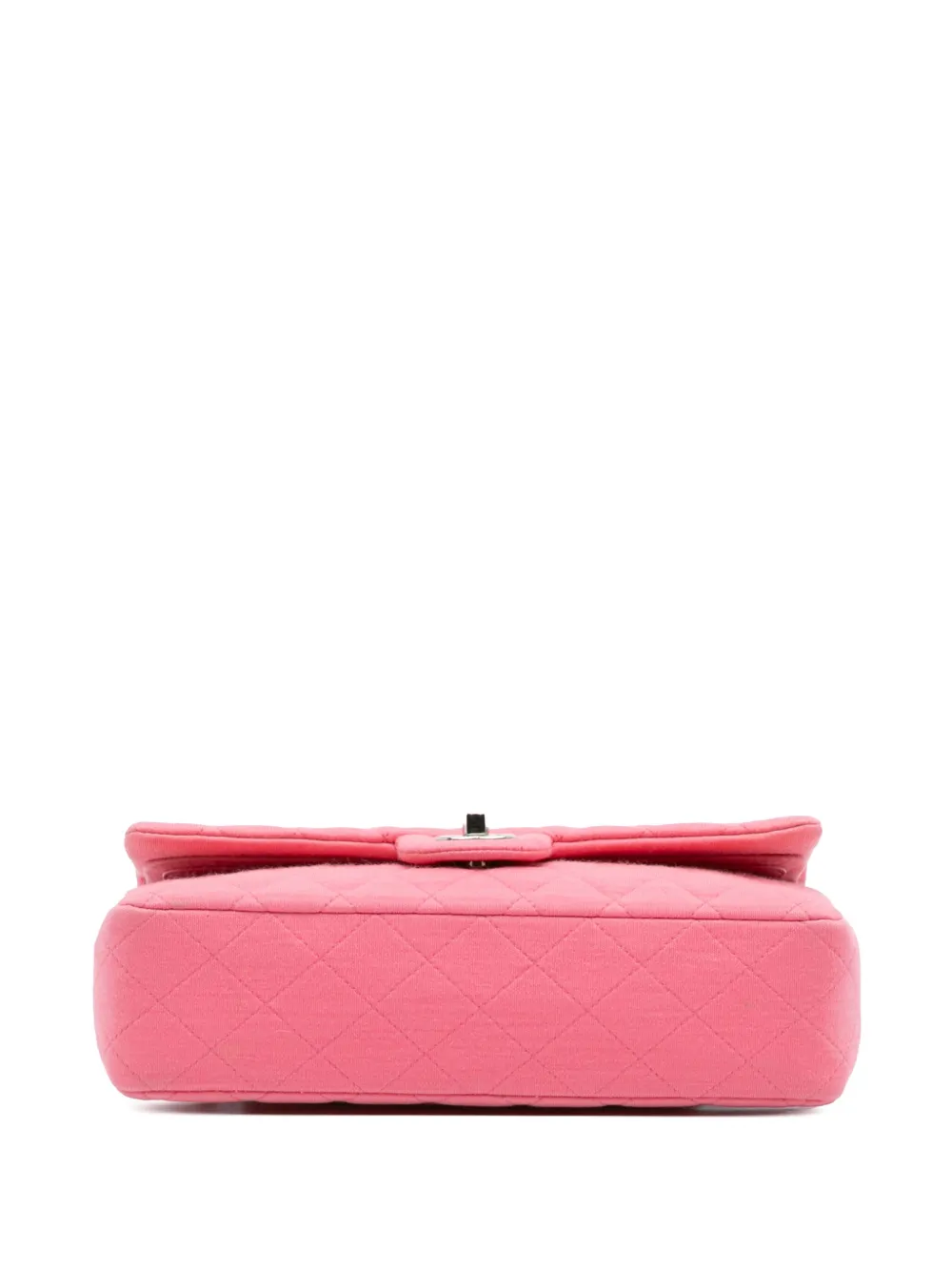 Pre-owned Chanel 2014 Medium Classic Jersey Double Flap Shoulder Bag In Pink