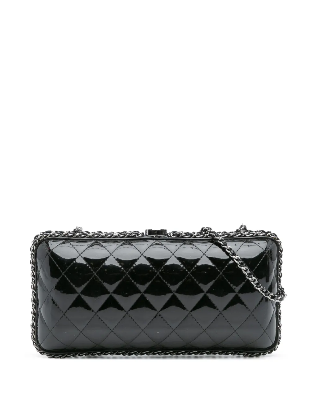 CHANEL Pre-Owned 2011 マトラッセ パテント チェーンアラウンド クラッチ ショルダーバッグ - ブラック CHANEL Pre-Owned 2011 マトラッセ パテント チェーンアラウンド クラッチ ショルダーバッグ - ブラック