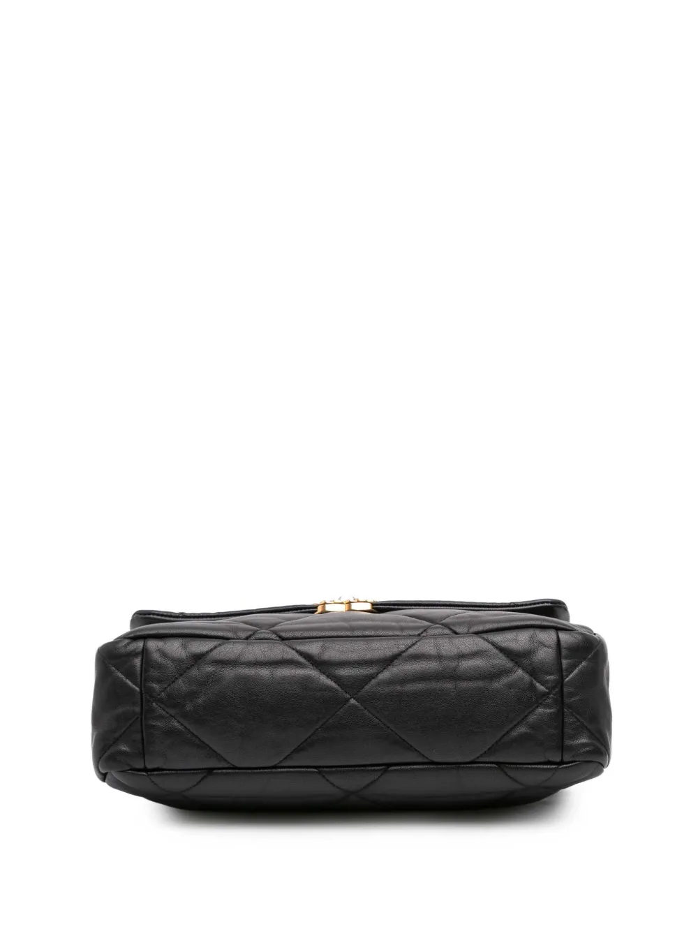 Pre-owned Chanel 2019 Large Lambskin 19 Flap Satchel In Black